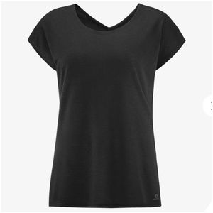 Black Short Sleeve Active Top by Salmon